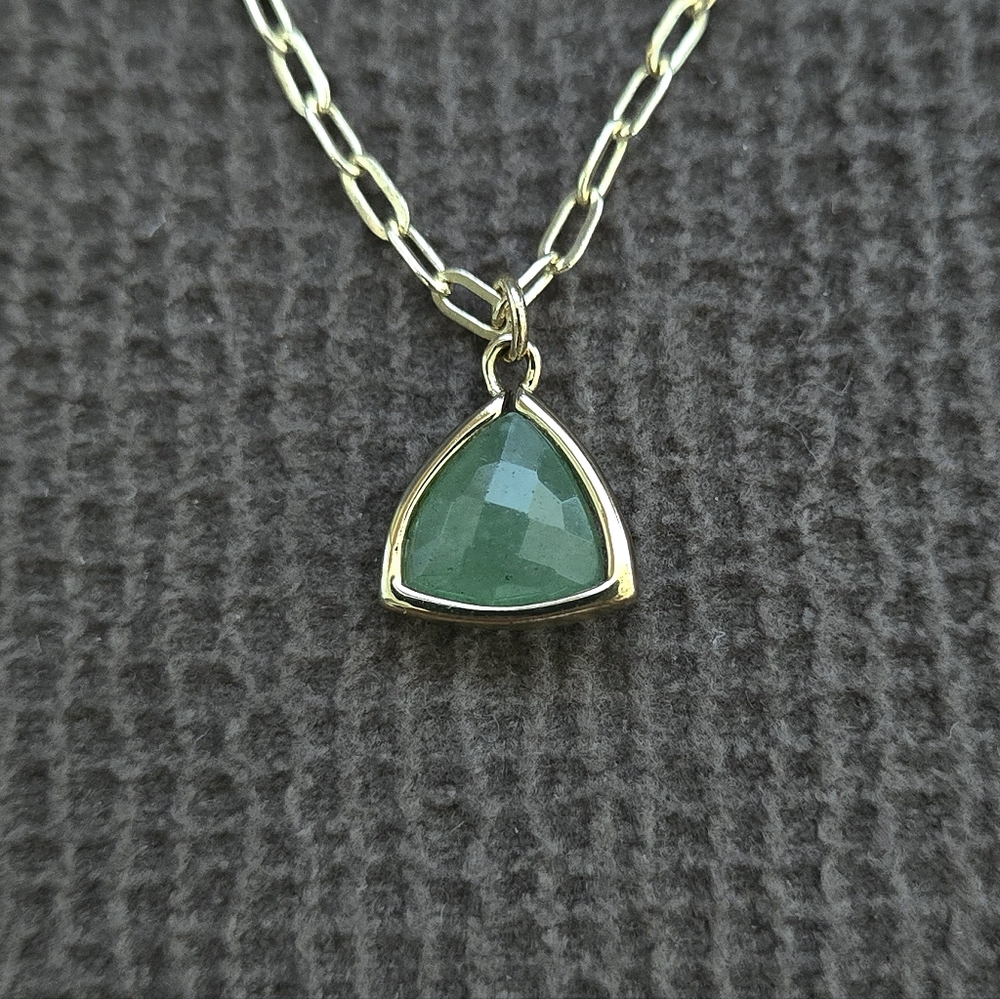 Inspired By You Triangular Green💚 Aventurine Pendant Necklace - NWOT - Picture 5 of 13